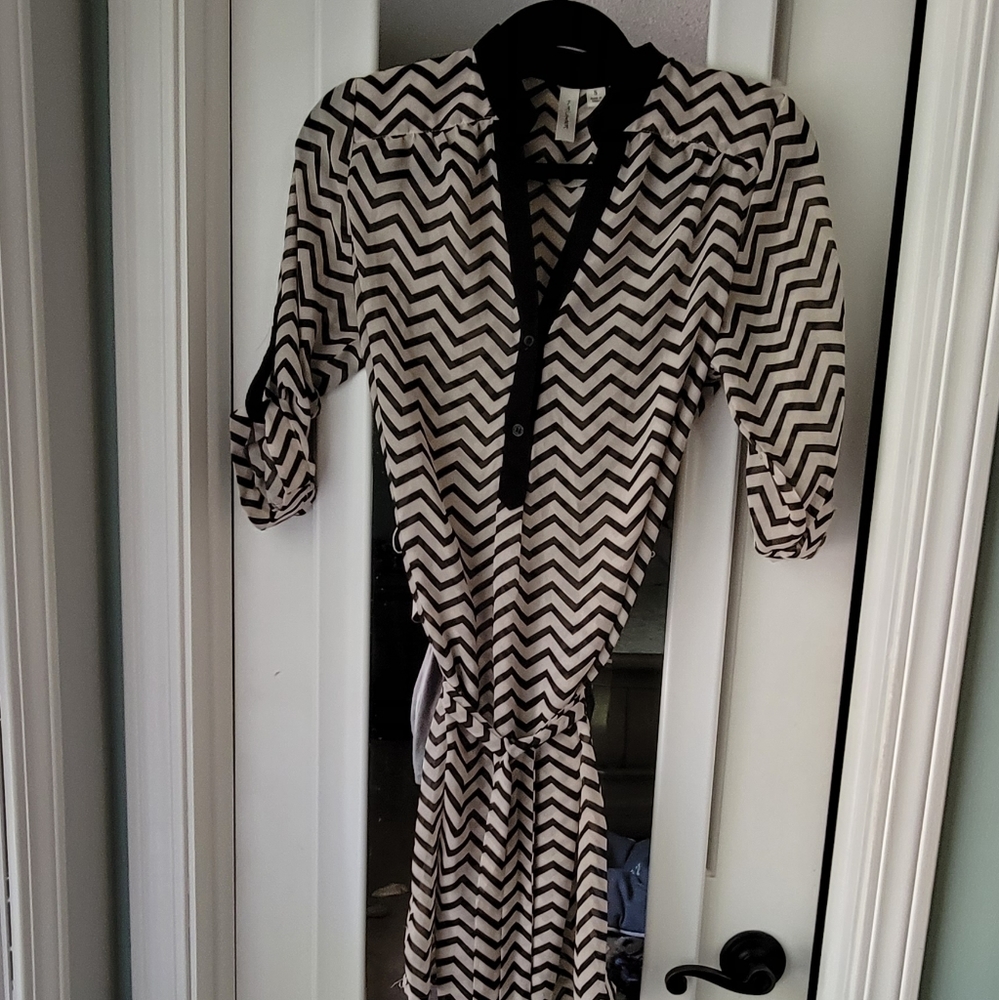 Tacera sheer Dress with tie Belt